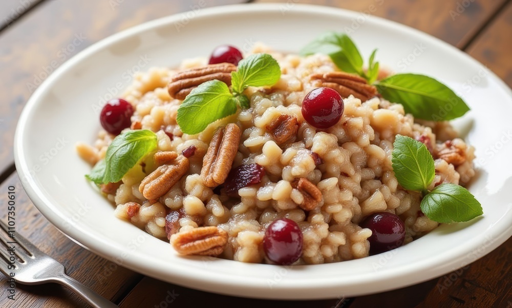 Delicious nutty grain dish with berries Delicious nutty grain dish with berries