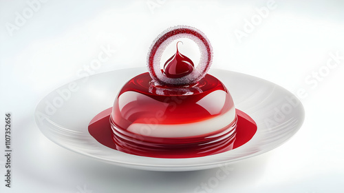 Fototapeta Naklejka Na Ścianę i Meble -  Stunning Red and White Dessert: A Culinary Masterpiece