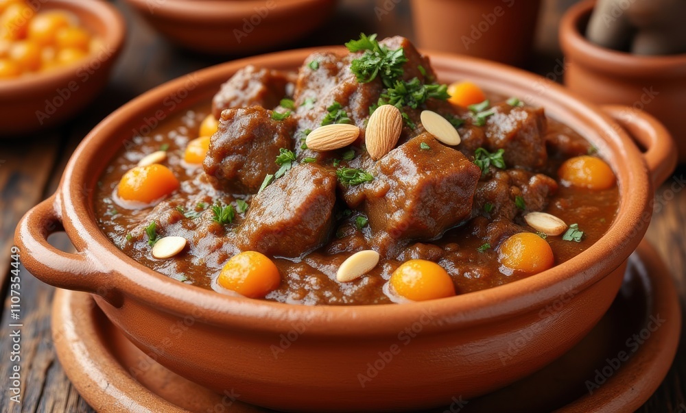 Savory beef stew in a clay pot Savory beef stew in a clay pot