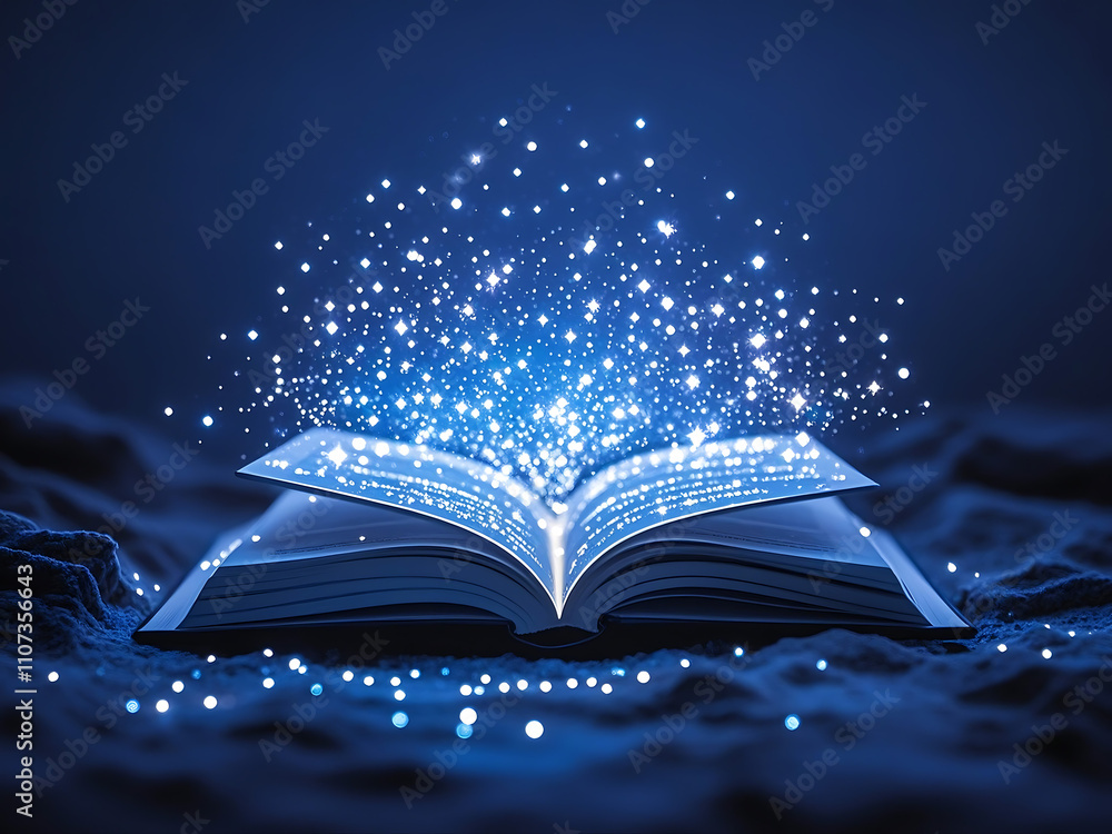 Fototapeta premium glowing stars from an open book