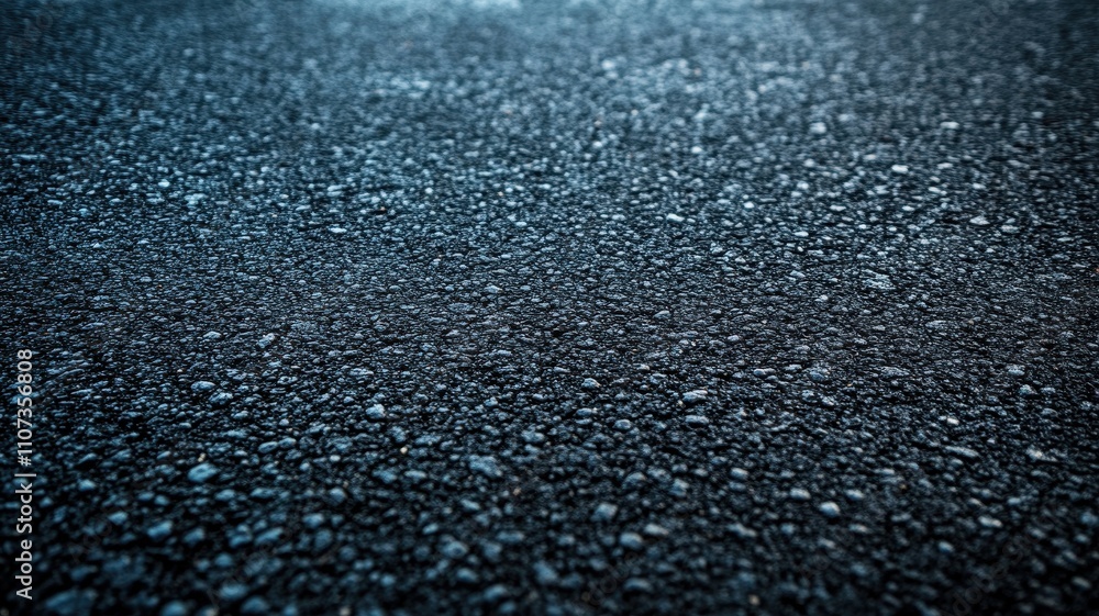 Obraz premium Smooth asphalt surface with tiny embedded stones urban environment detailed close-up textured viewpoint construction concept
