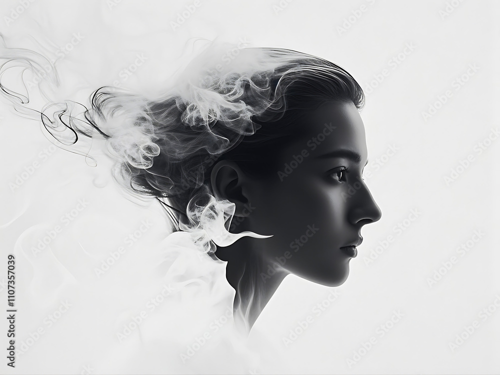 Fototapeta premium smoke art profile