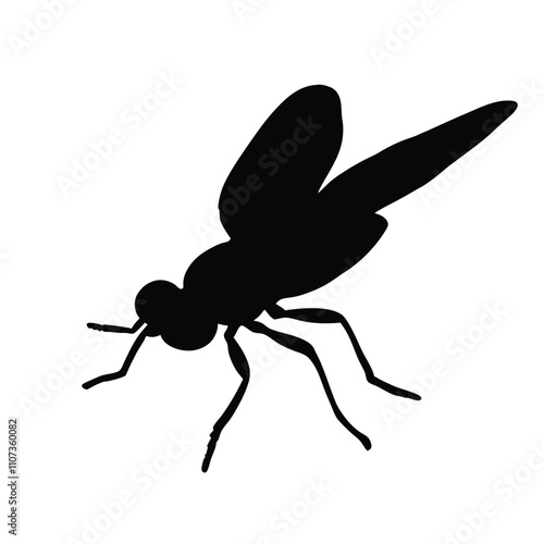 a black silhouette of a fly