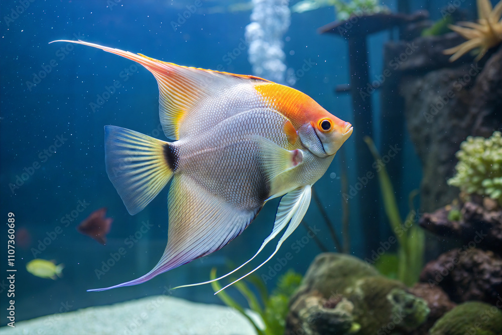 Fototapeta premium Beautiful angelfish in the aquarium.