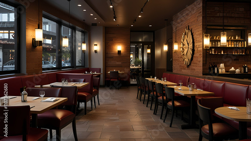 detailed interior view of a restaurant environment 