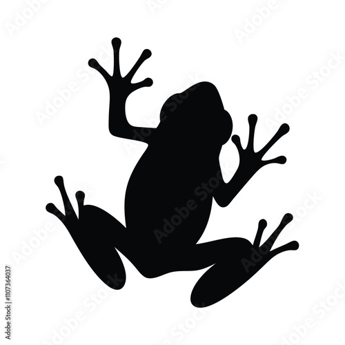 a frog are jumping pose vector silhouette