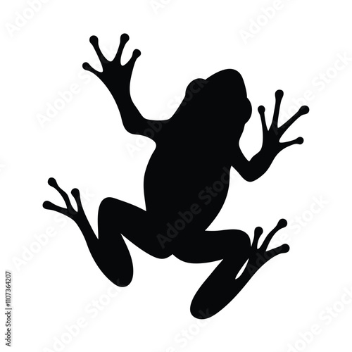 a frog are jumping pose vector silhouette