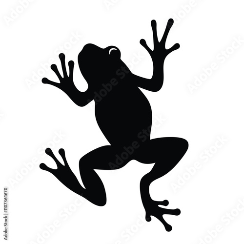 a frog are jumping pose vector silhouette