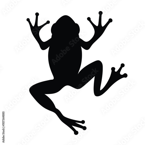 a frog are jumping pose vector silhouette