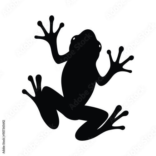 a frog are jumping pose vector silhouette