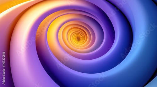 Abstract Spiral Design in Vibrant Purple and Orange Tones, Creating a Hypnotic Effect with Smooth Curves and Gradients for Artistic and Modern Backgrounds