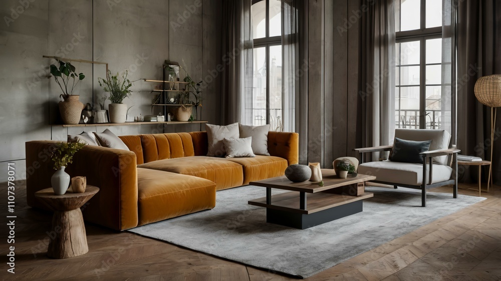 Fototapeta premium postmodern rustic style interior home design
