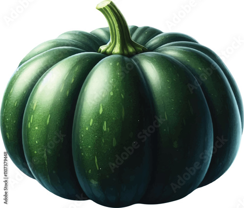 Green Pumpkin vegetable vector