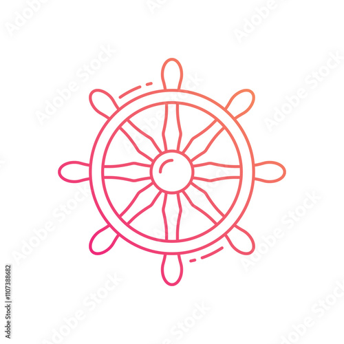 Dharma wheel vector icon