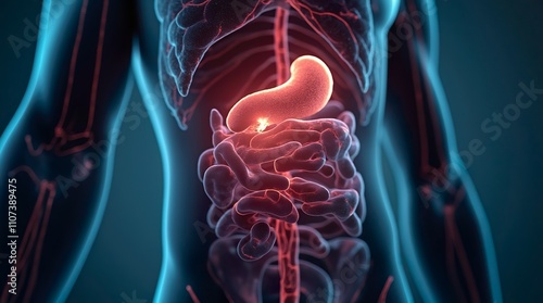 Wallpaper Mural Human Lungs, Heart, and Trachea on a Blue Background: A Detailed Anatomy View Torontodigital.ca