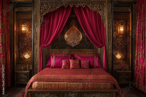 Luxurious millennial gray bedroom decor exotic setting interior design showcase rich textiles inspired by culture