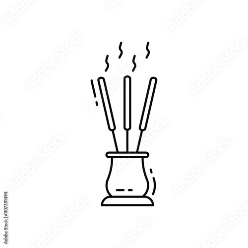 Incense sticks  vector icon