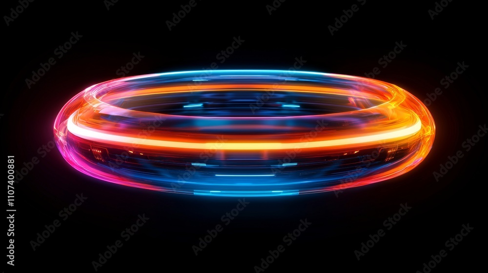 Peak energy reliability concept. Vibrant glowing ring with smooth motion on a dark background. Peak energy reliability concept. Vibrant glowing ring with smooth motion on a dark background.