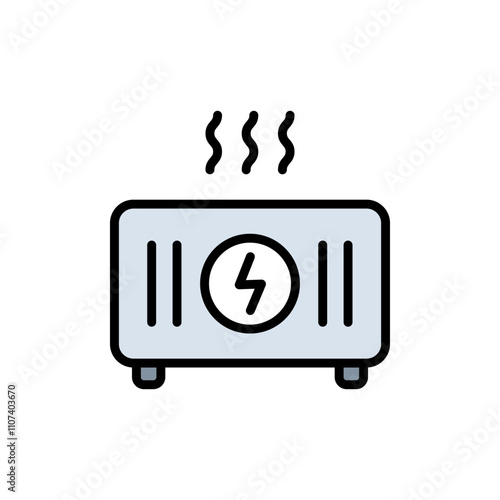Electric convector heating icon. Home Heating Icon. Hvac system color sign. Simple concept for your logo web mobile app UI design. Vector outline illustration.