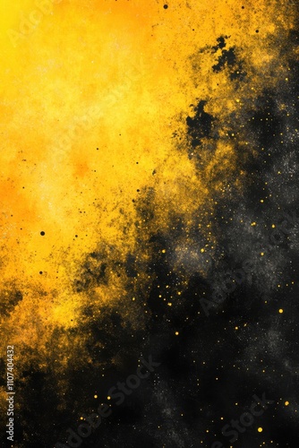 A vibrant abstract background featuring a dynamic blend of yellow and black hues, creating a dramatic contrast.