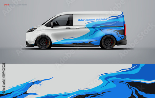 Sporty racing big van wrap car wrap livery design grunge style foe universal medium van vector eps ready print printable file.