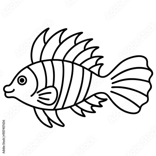 Lionfish Vector Illustration on White Background