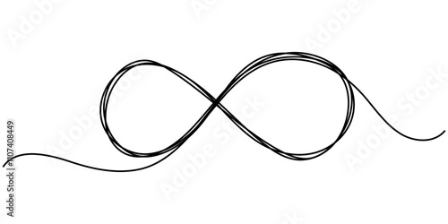 Infinity love icon. Continuous line art drawing Heart and Infinity symbol. Friendship and love concept. Best friend forever. Vector illustration, One continuous line drawing of Infinity symbol.