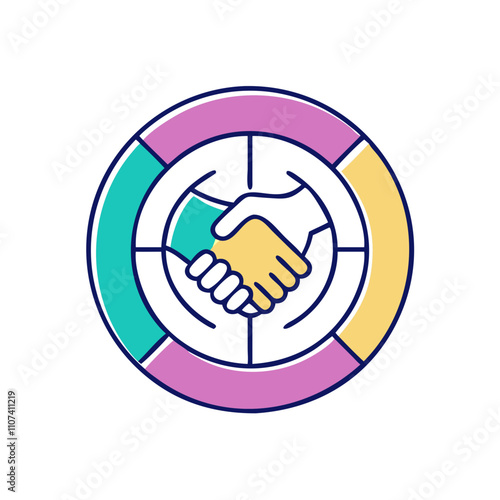 non profit organization logo icon, non profit organization logo vector icon, non profit organization logo flat illustration.
