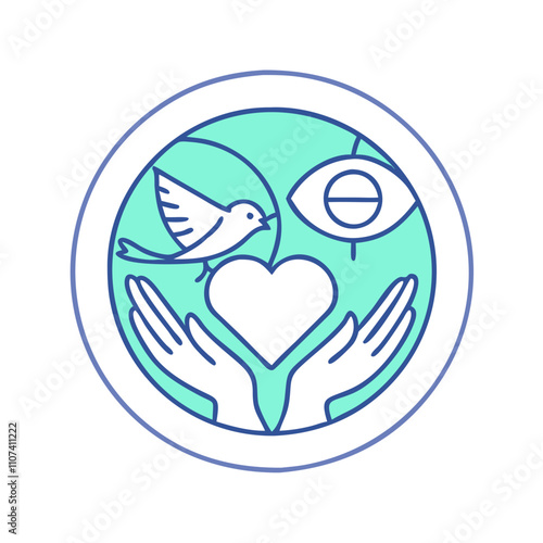non profit organization logo icon, non profit organization logo vector icon, non profit organization logo flat illustration.
