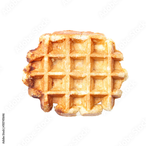 Obraz na płótnie Belgian style sweet waffle isolated on white w salonie