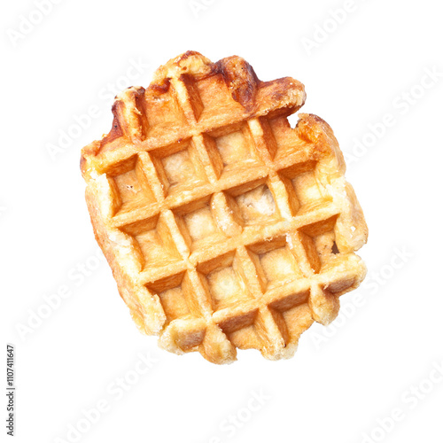 Obraz na płótnie Belgian style sweet waffle isolated on white w salonie
