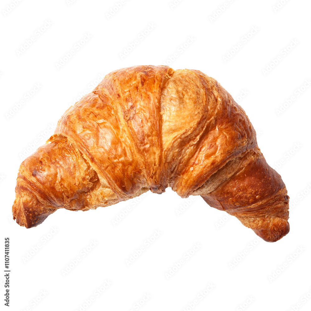 French croissant bread isolated on transparent background