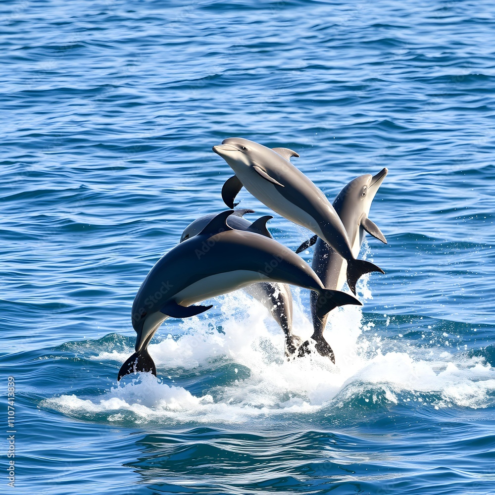 Obraz premium Dolphin scrum...dolphins gone wild