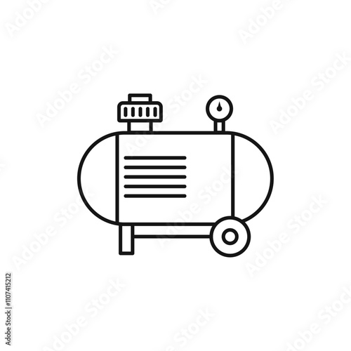 Air compressor icon Simple thin line flat symbol