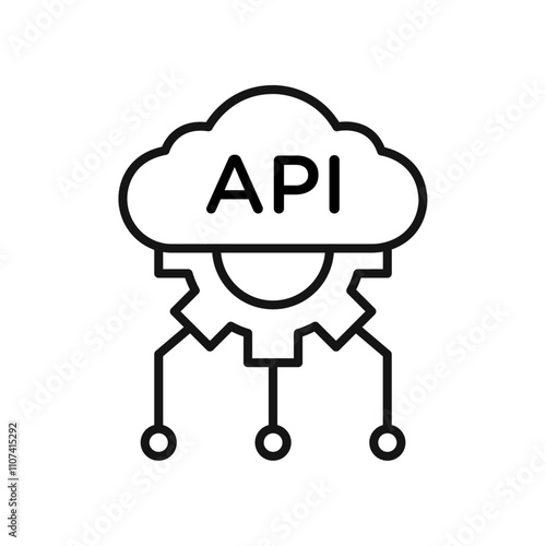 API icon Simple thin line flat symbol