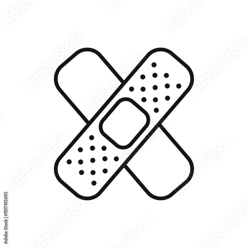 Band aid icon Simple thin line flat symbol