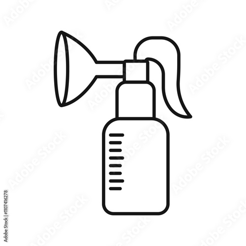Breast pump icon Simple thin line flat symbol