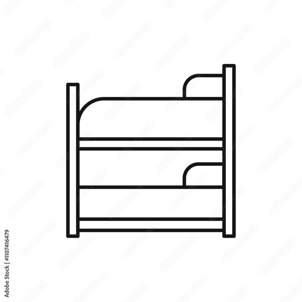 Bunk bed icon Simple thin line flat symbol Bunk bed icon Simple thin line flat symbol