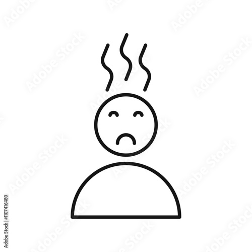 Burnout icon Simple thin line flat symbol