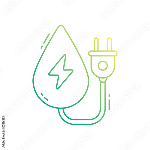 Water energy vector icon