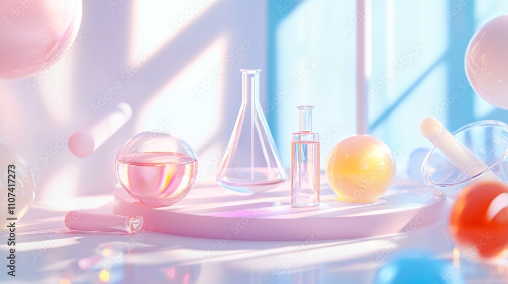 material science with polymers and compounds Concept. Colorful Laboratory Glassware with Creative Background material science with polymers and compounds Concept. Colorful Laboratory Glassware with Creative Background