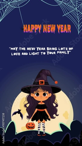 happy new year text animation video