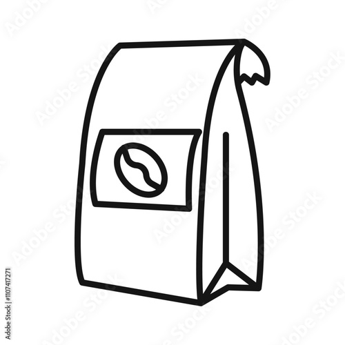 Coffee paper bag icon Simple thin line flat symbol