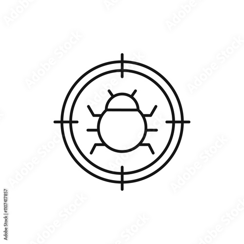 Debug icon Simple thin line flat symbol