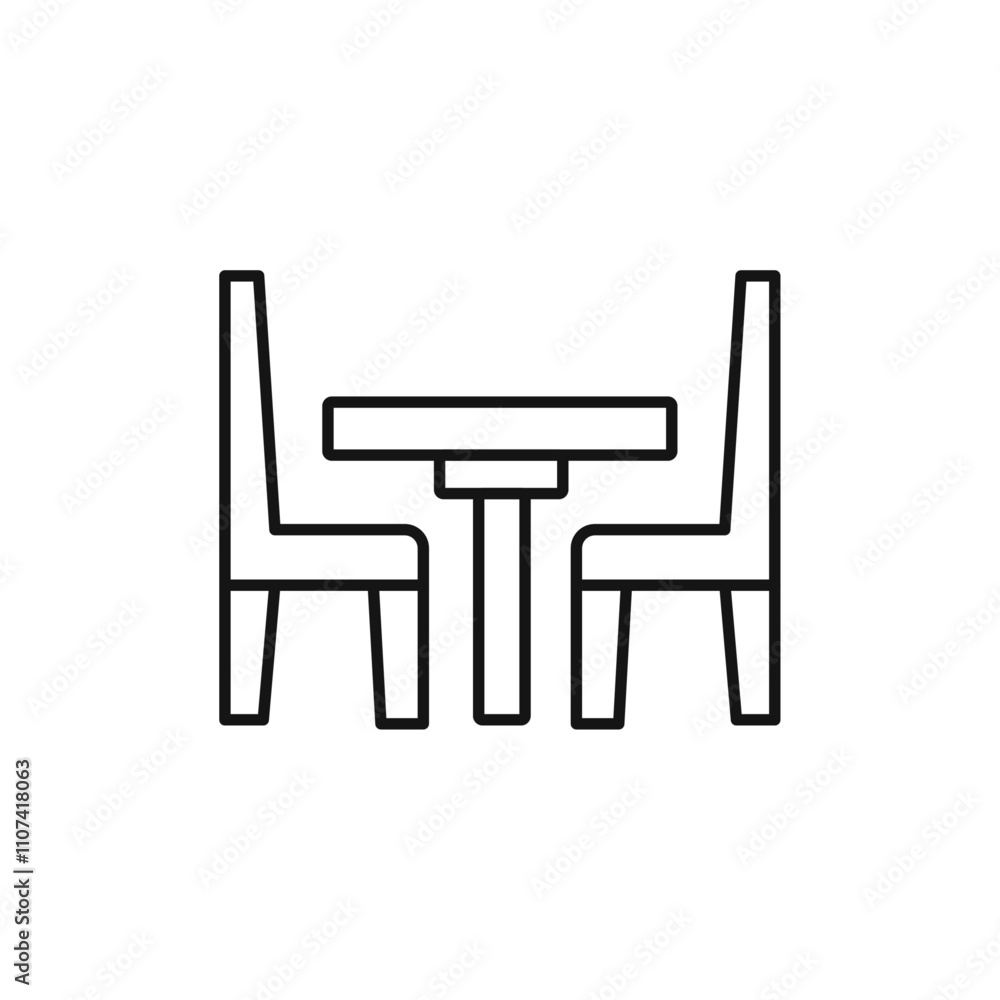 Dinner table icon Simple thin line flat symbol Dinner table icon Simple thin line flat symbol