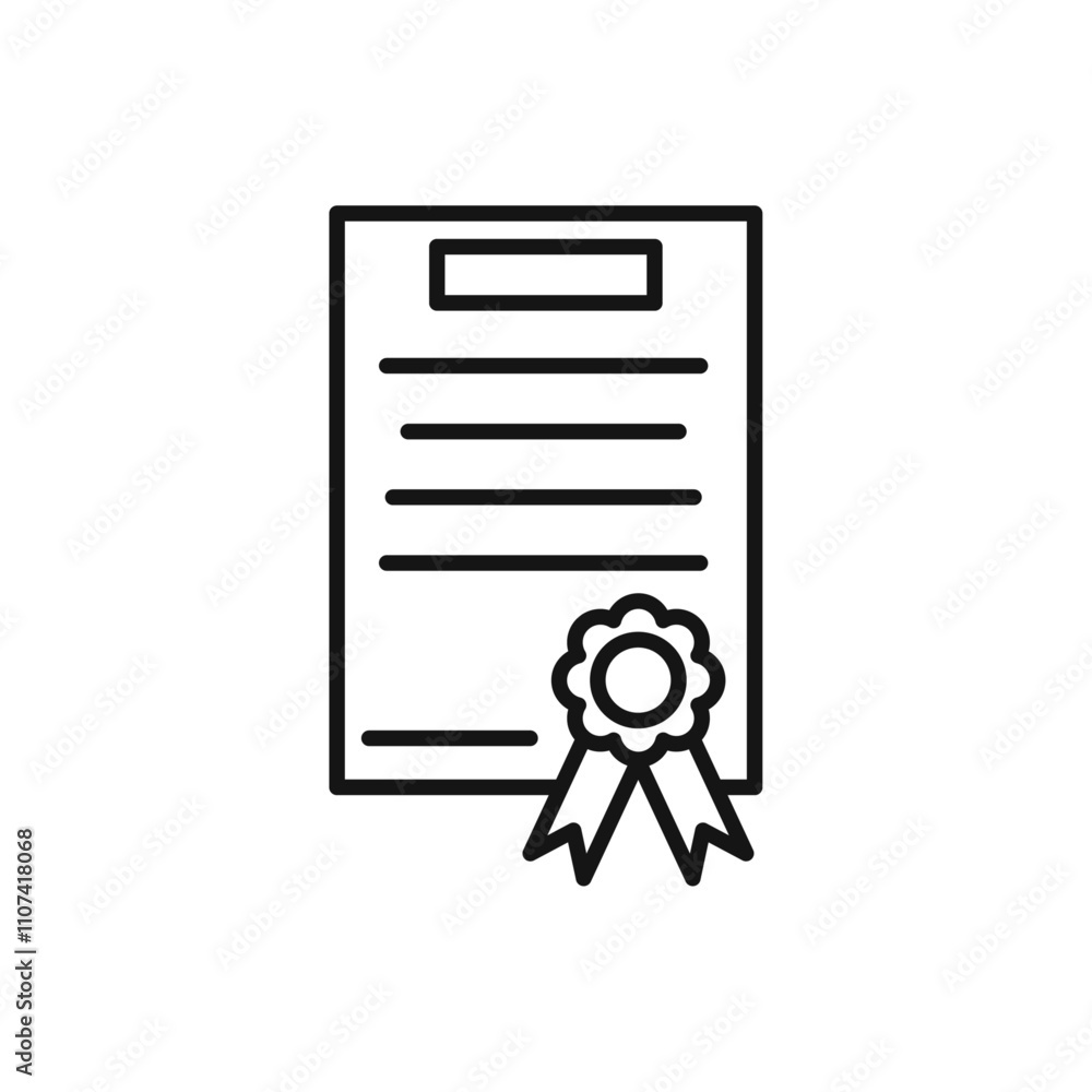 Diploma icon Simple thin line flat symbol Diploma icon Simple thin line flat symbol