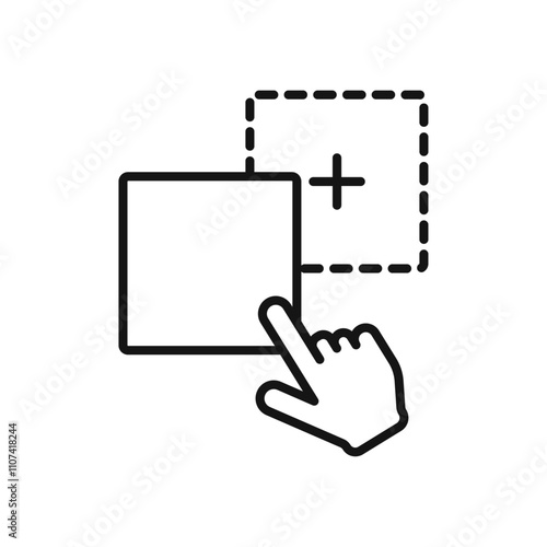 Drag and drop icon Simple thin line flat symbol