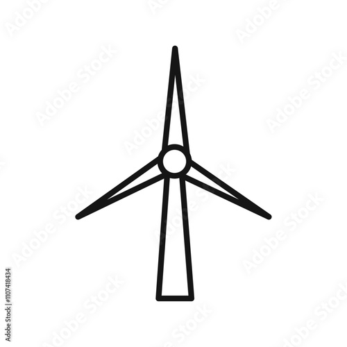 Eolic energy icon Simple thin line flat symbol