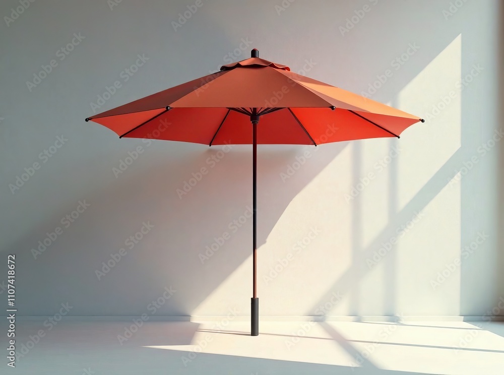 Fototapeta premium Minimalist Umbrella Line Art - Flat Design Illustration
