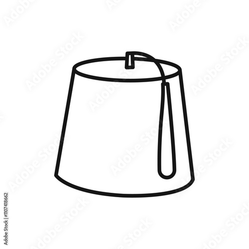 Fez hat icon Simple thin line flat symbol